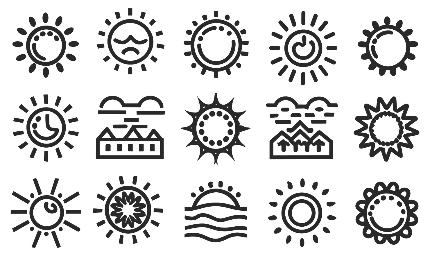 Sun customizable icon set design #34704