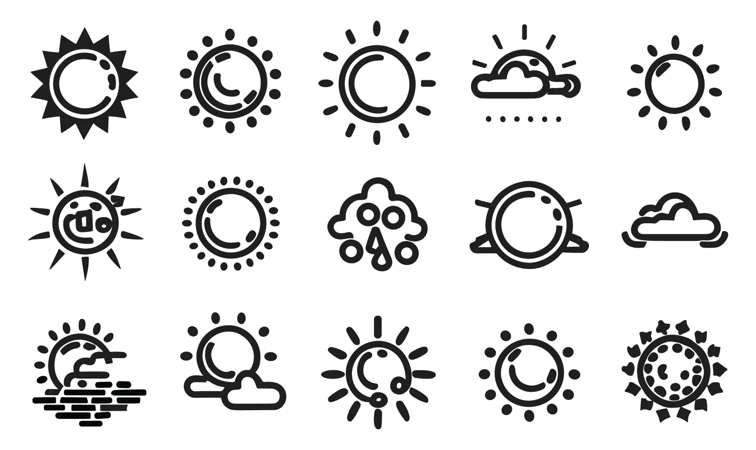 Sun customizable icon set design #34707