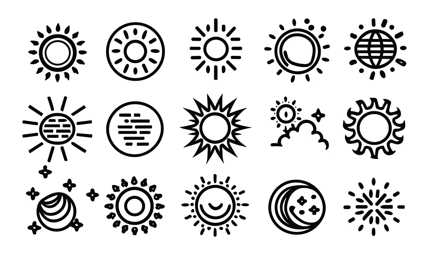 Sun customizable icon set design #34709