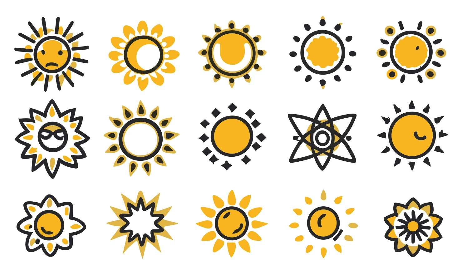 Sun customizable icon set design #34711