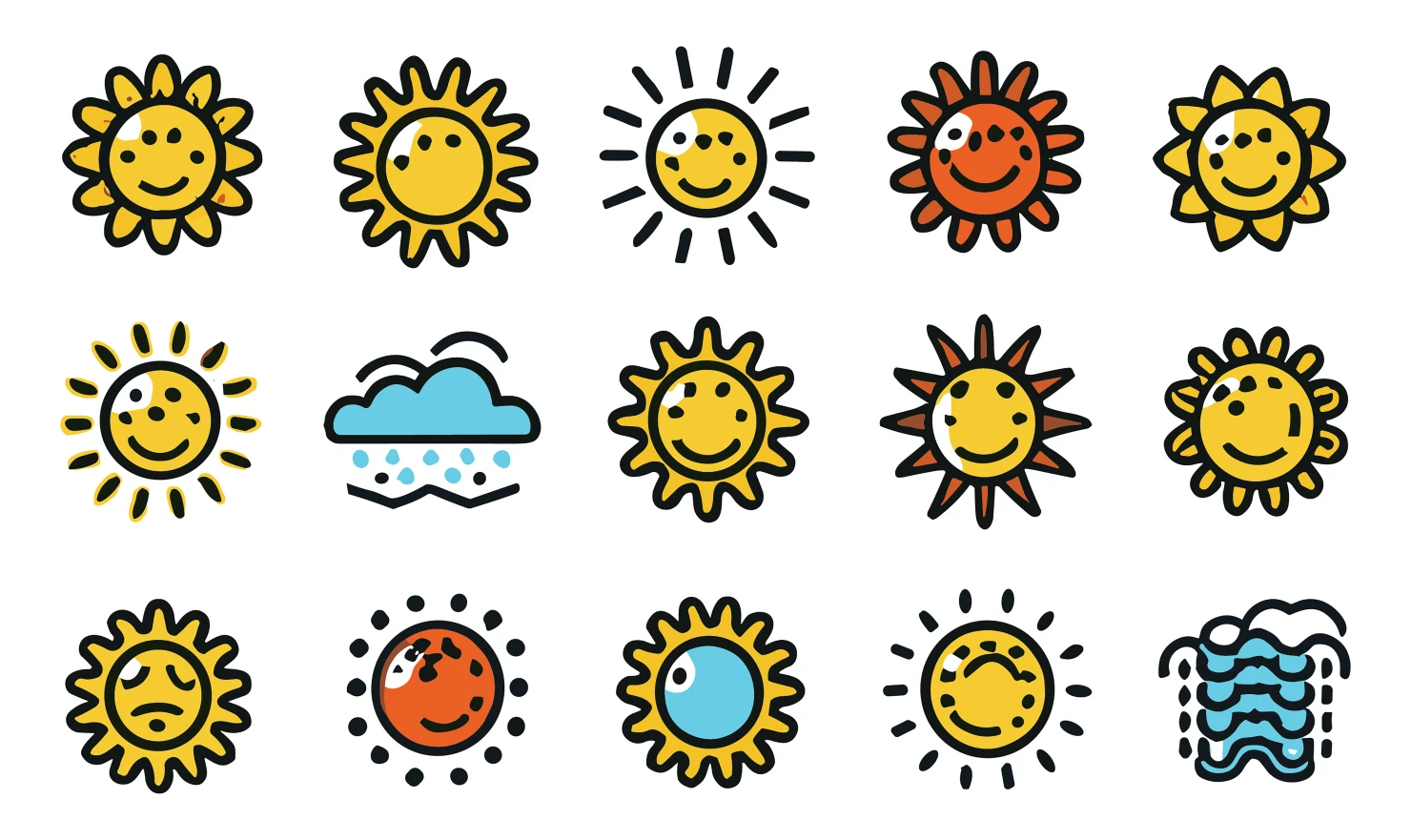 Sun customizable icon set design #34714