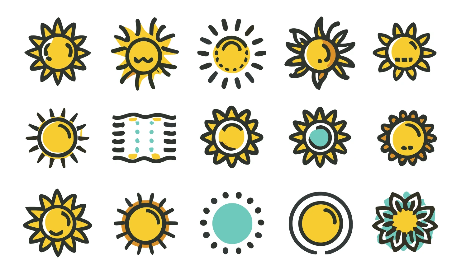 Sun customizable icon set design #34715