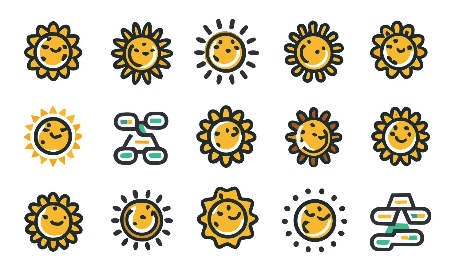 Sun customizable icon set design #34716
