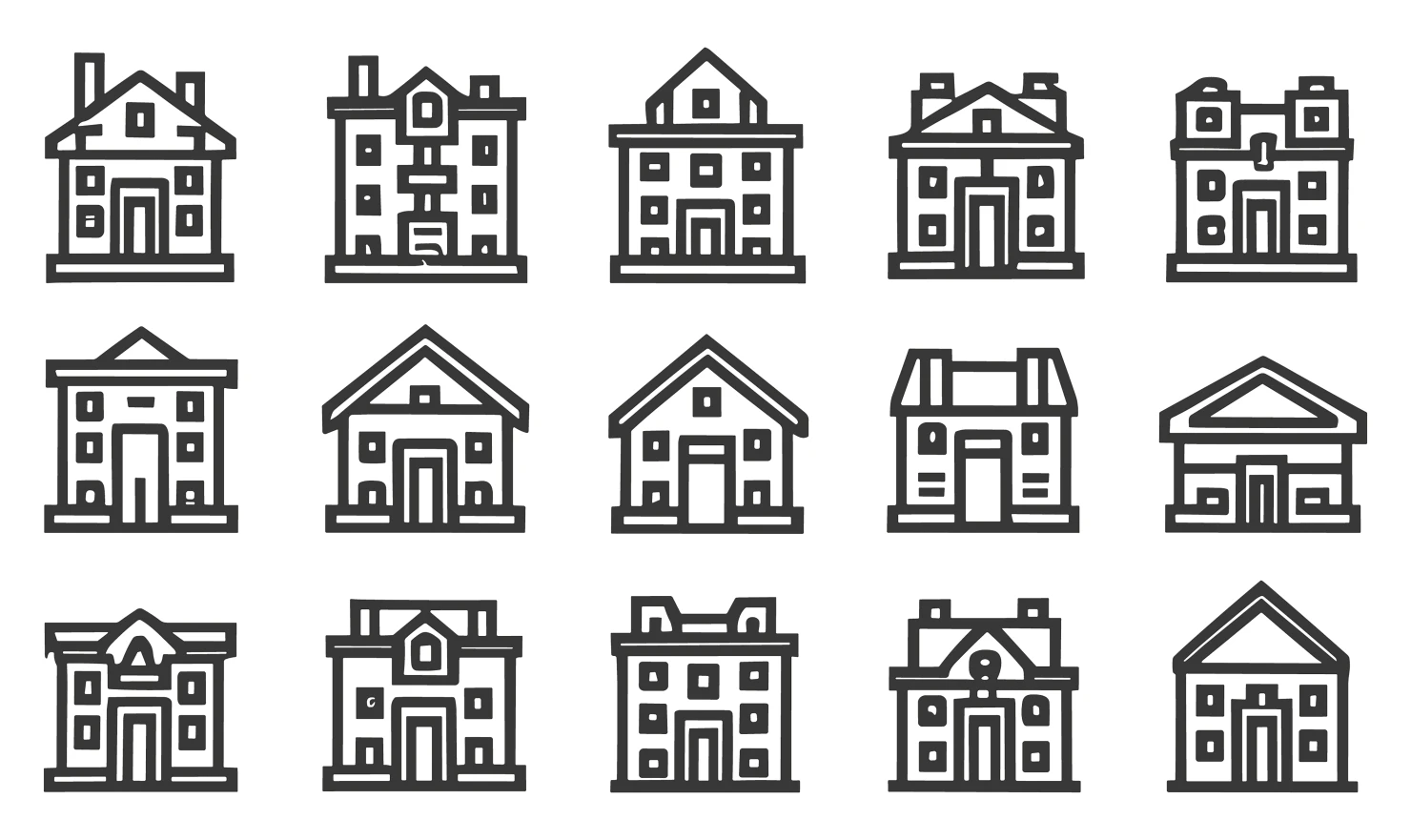 House customizable icon set design #34719