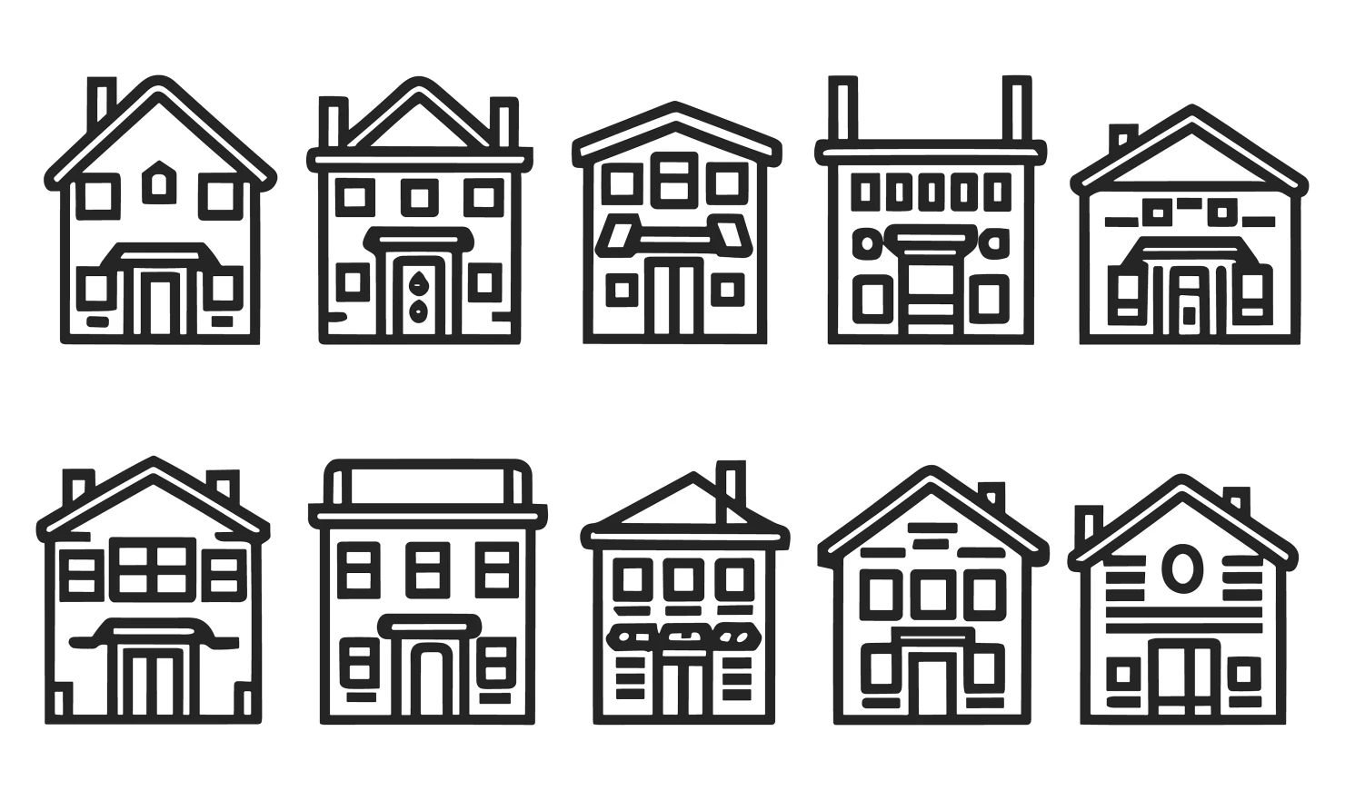 House customizable icon set design #34721