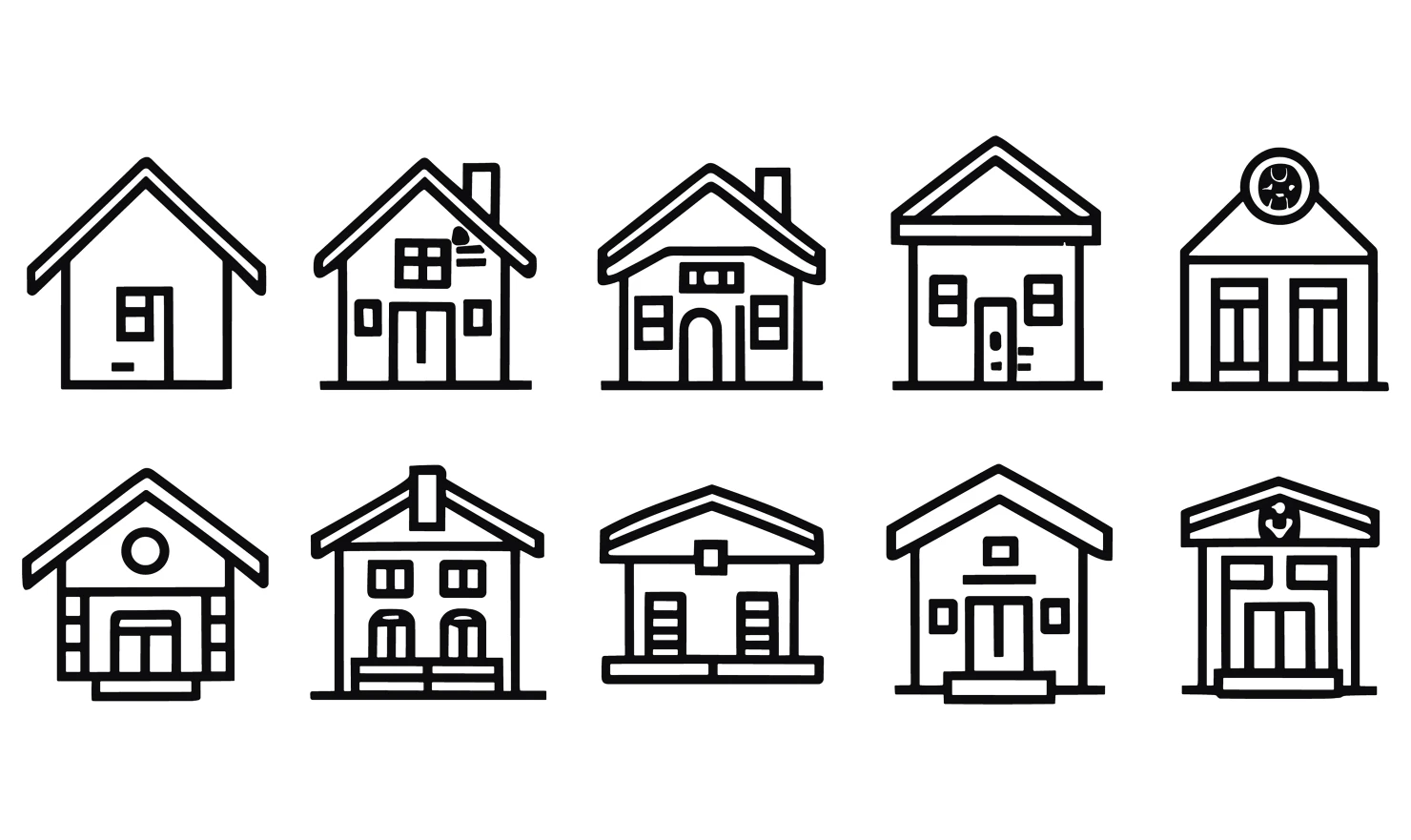 House customizable icon set design #34728