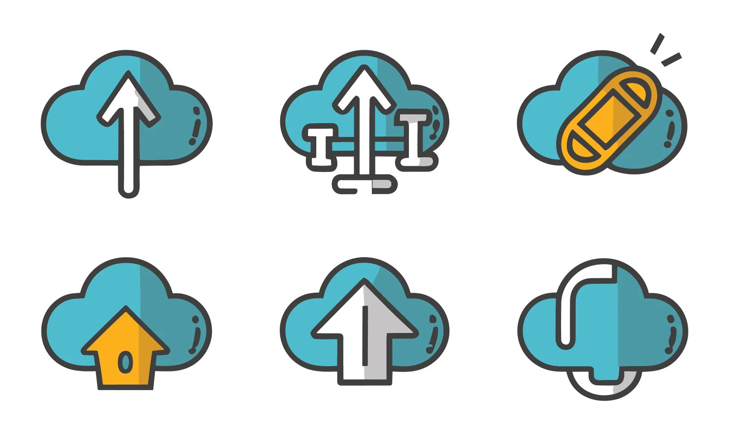 Clouds customizable icon set design #34742