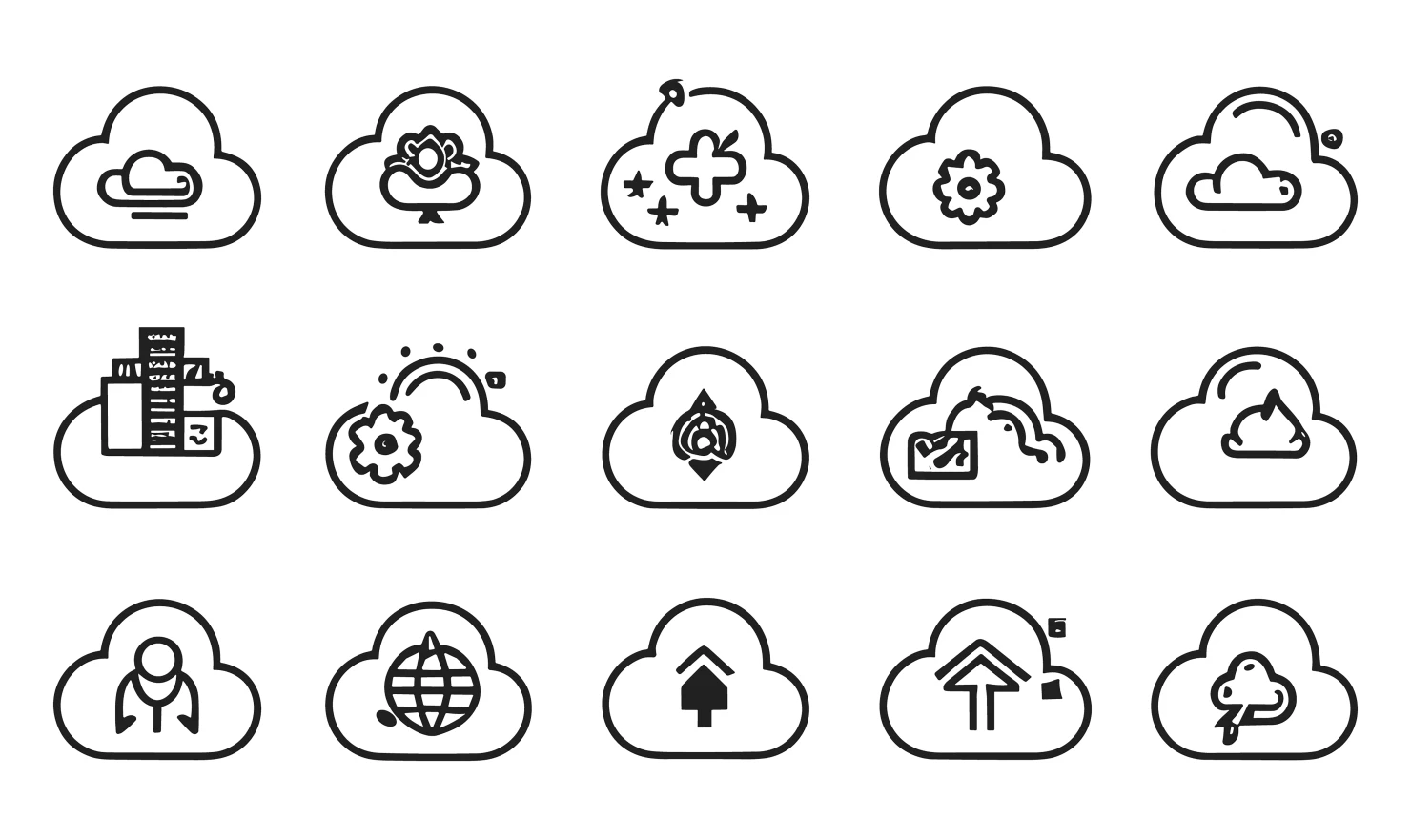 Clouds customizable icon set design #34744