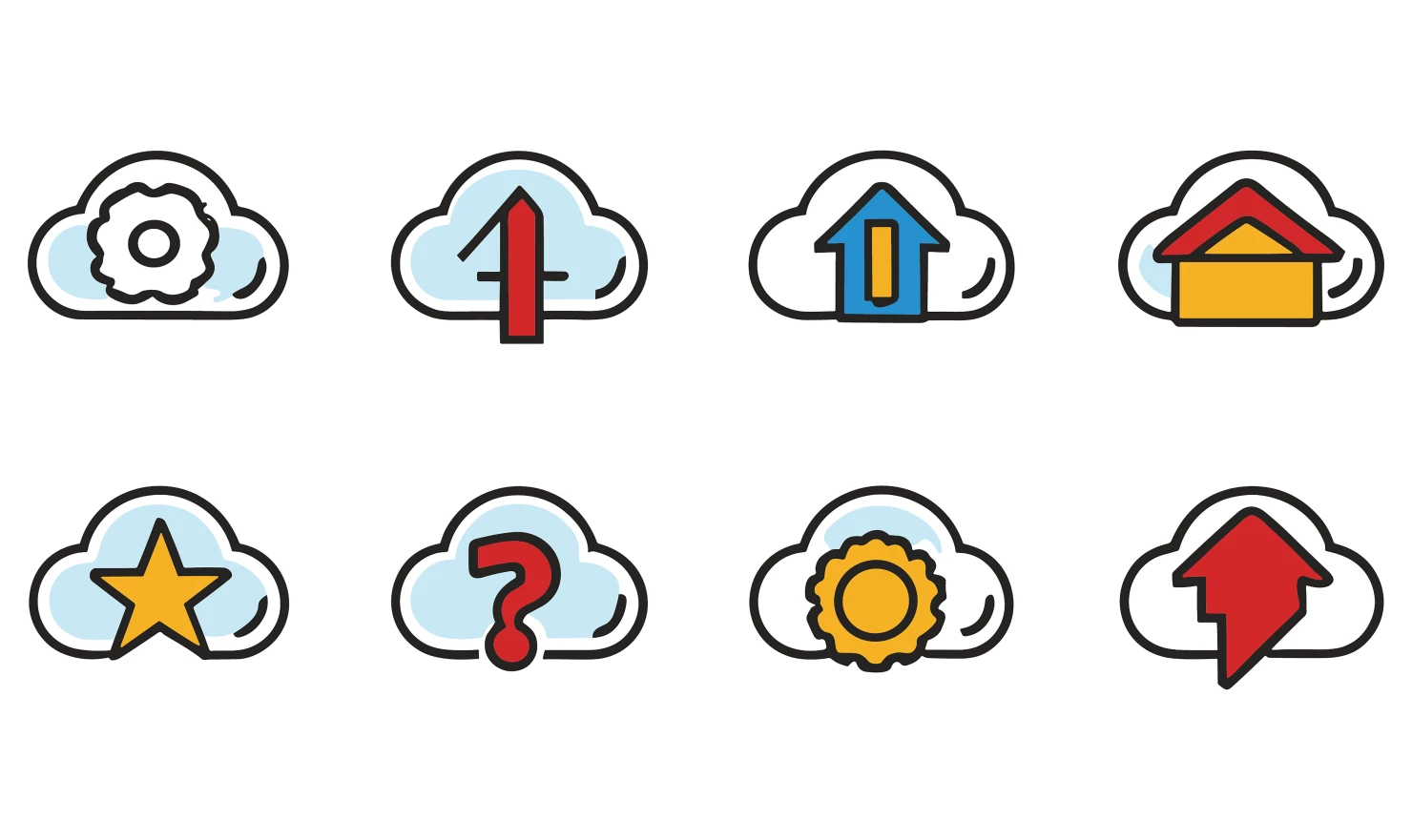 Clouds customizable icon set design #34745