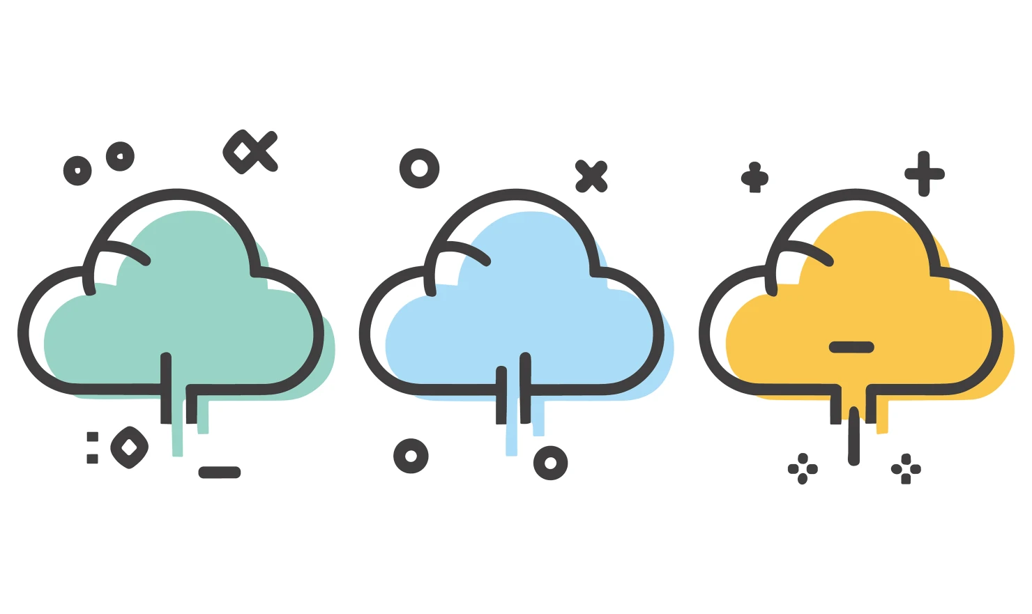 Clouds customizable icon set design #34746
