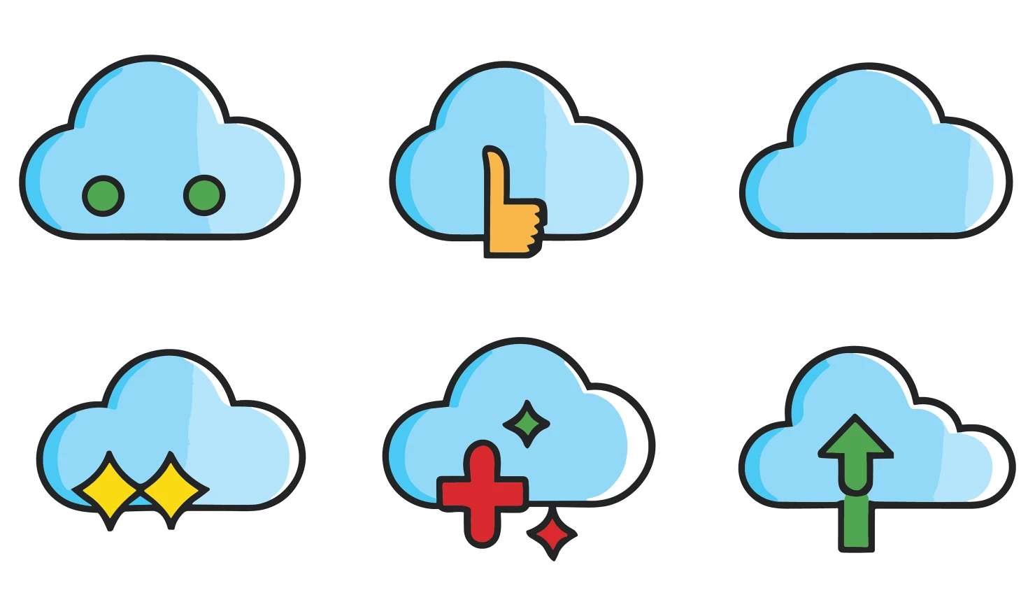Clouds customizable icon set design #34747