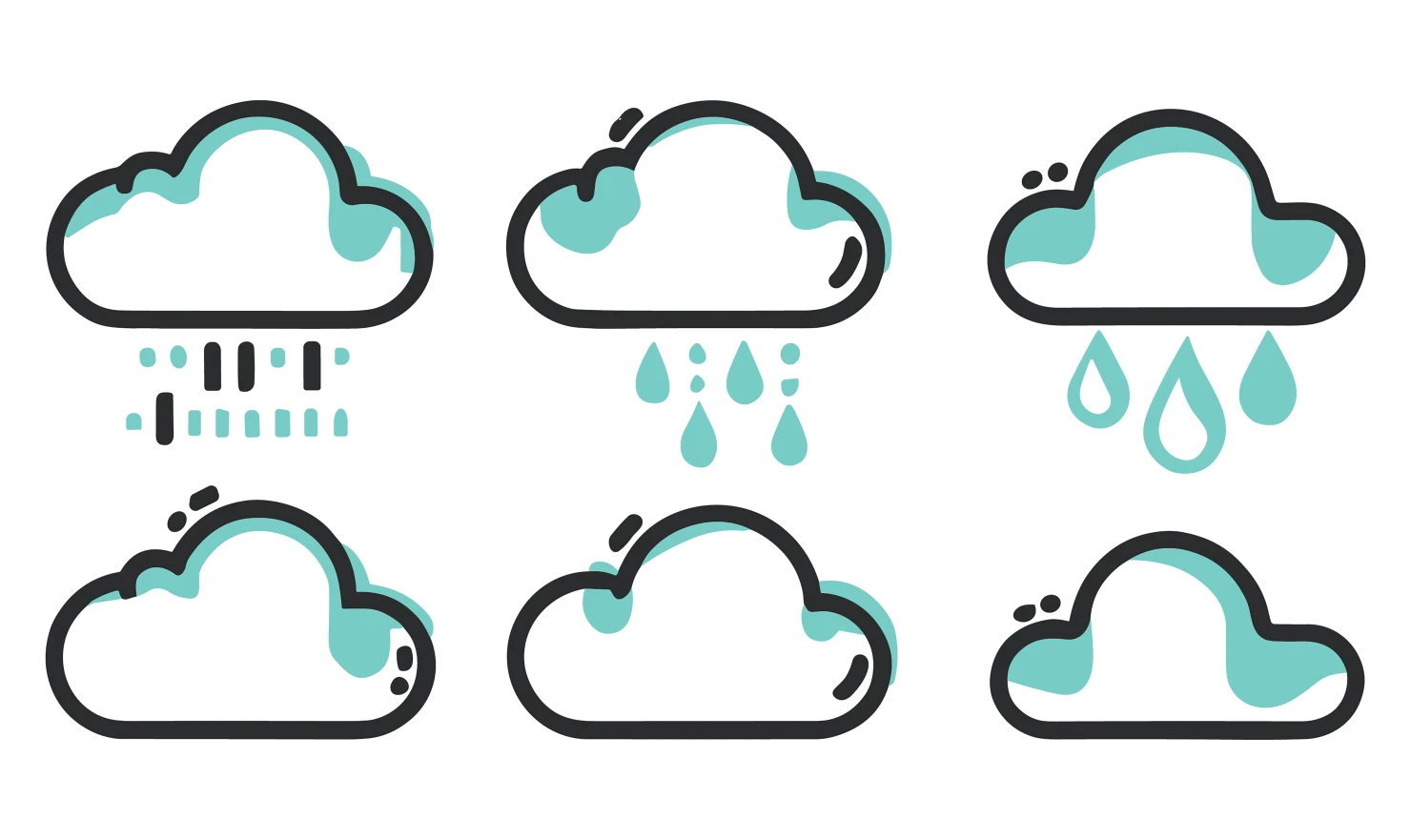 Clouds customizable icon set design #34749