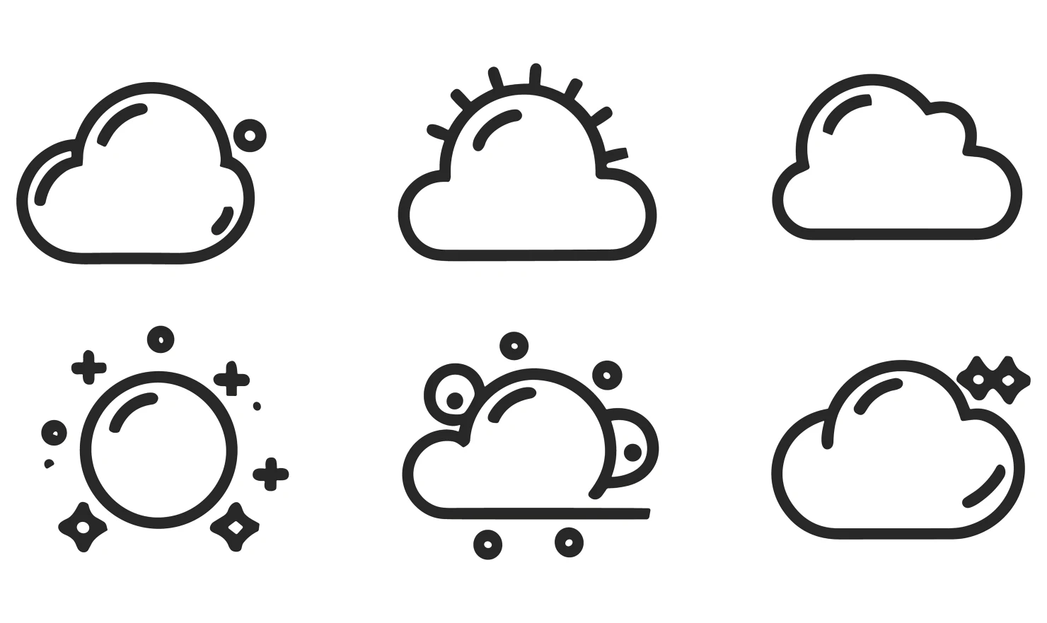 Clouds customizable icon set design #34750