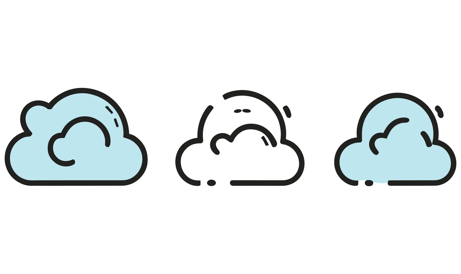 Clouds customizable icon set design #34751