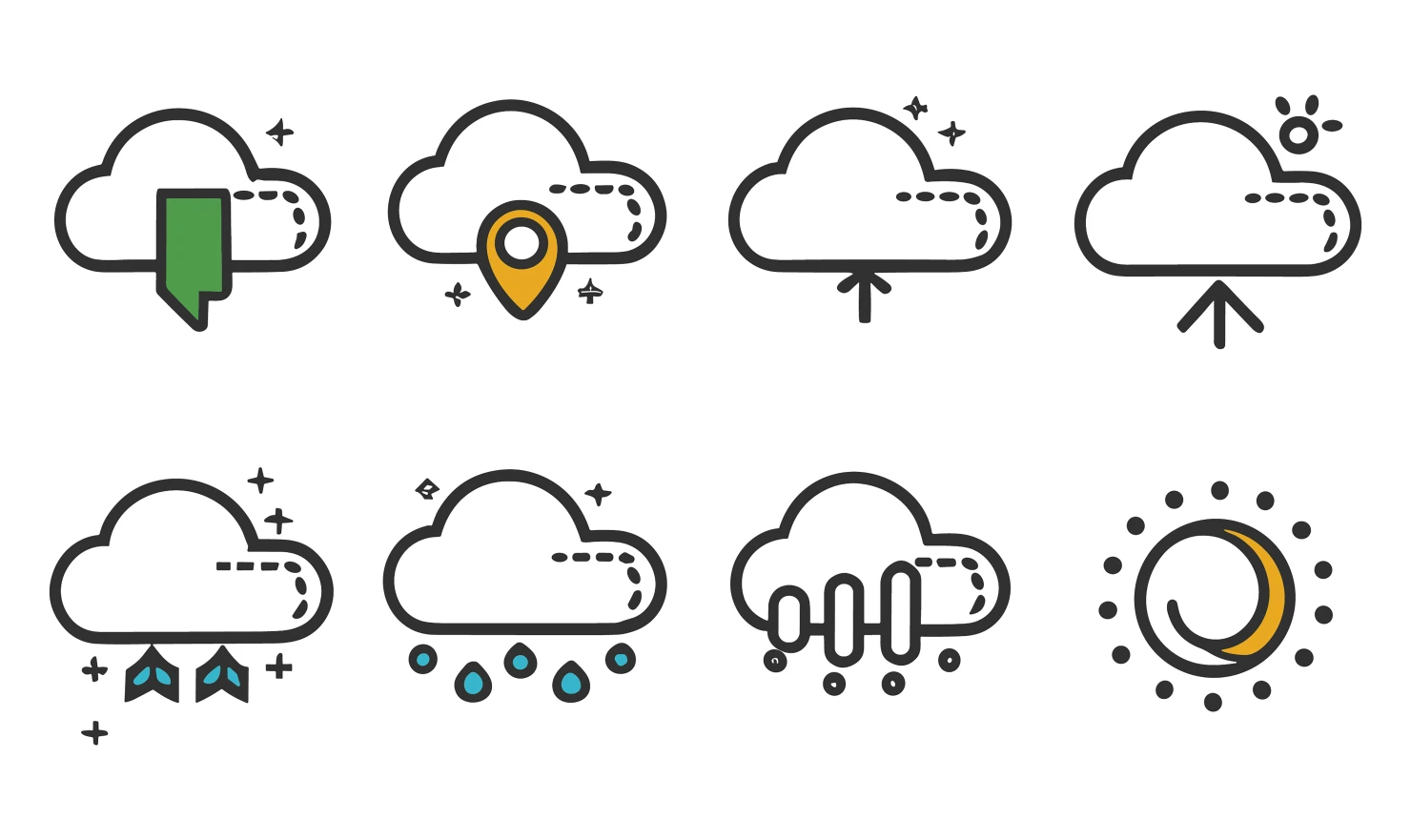 Clouds customizable icon set design #34753
