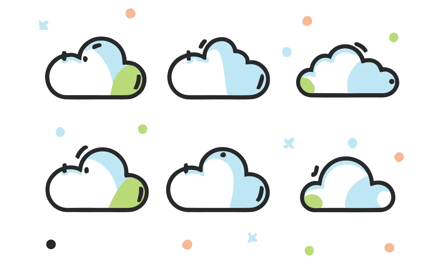 Clouds customizable icon set design #34756