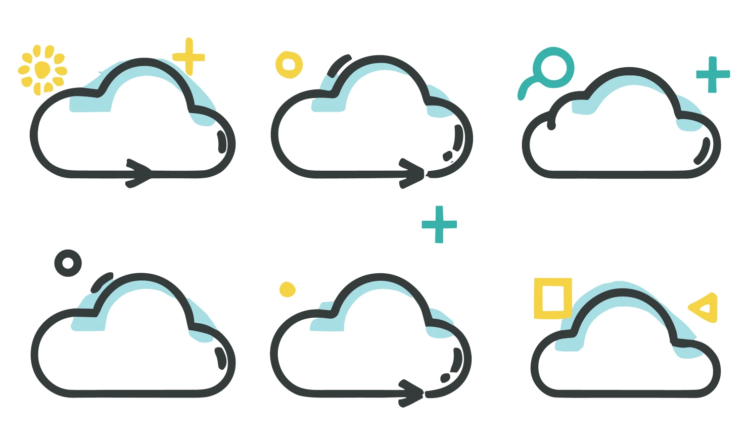 Clouds customizable icon set design #34758