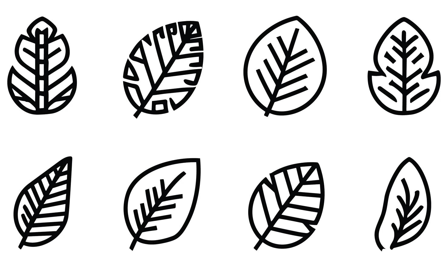 Leaves customizable icon set design #34760