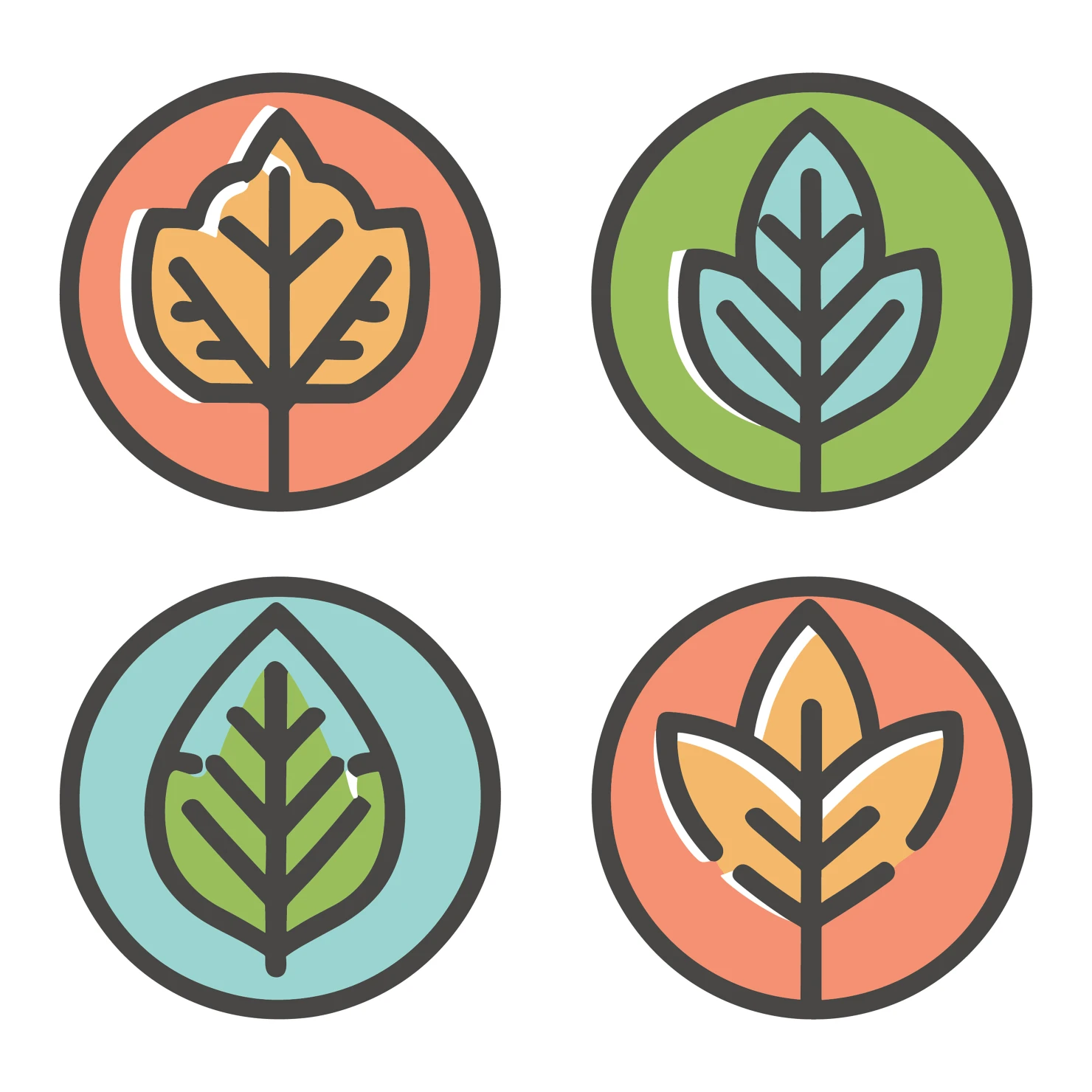 Leaves customizable icon set design #34762
