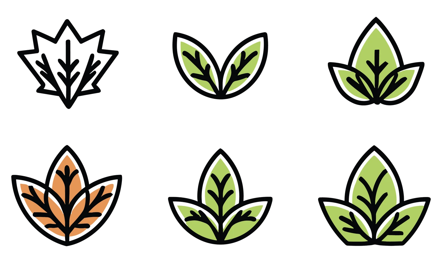Leaves customizable icon set design #34767
