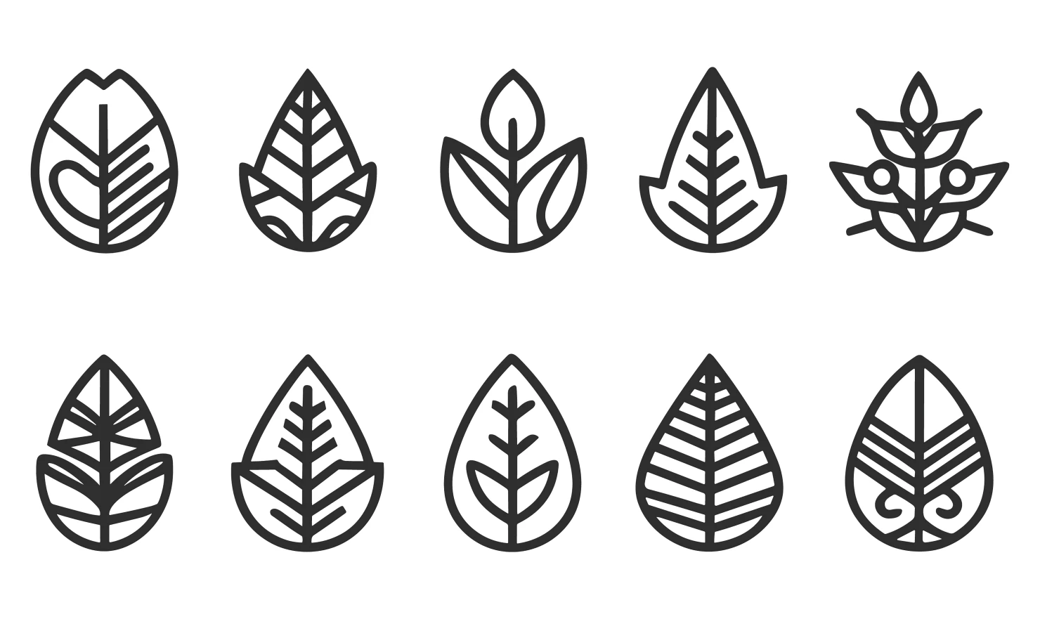 Leaves customizable icon set design #34771