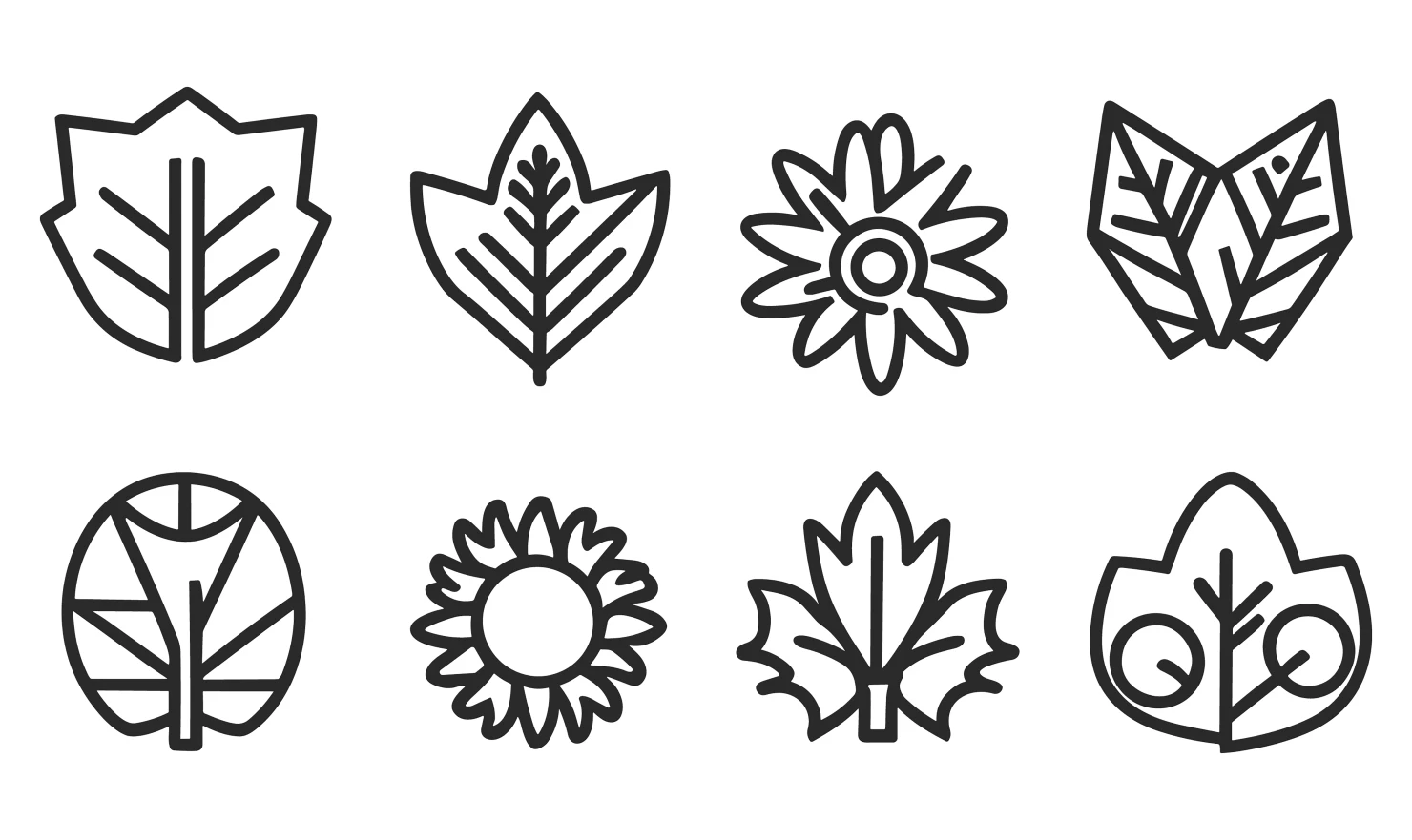Leaves customizable icon set design #34772