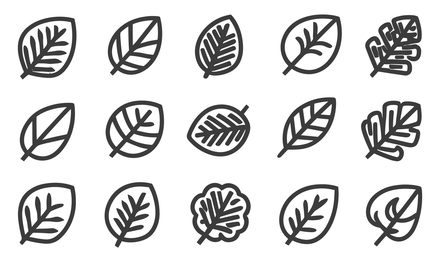 Leaves customizable icon set design #34775