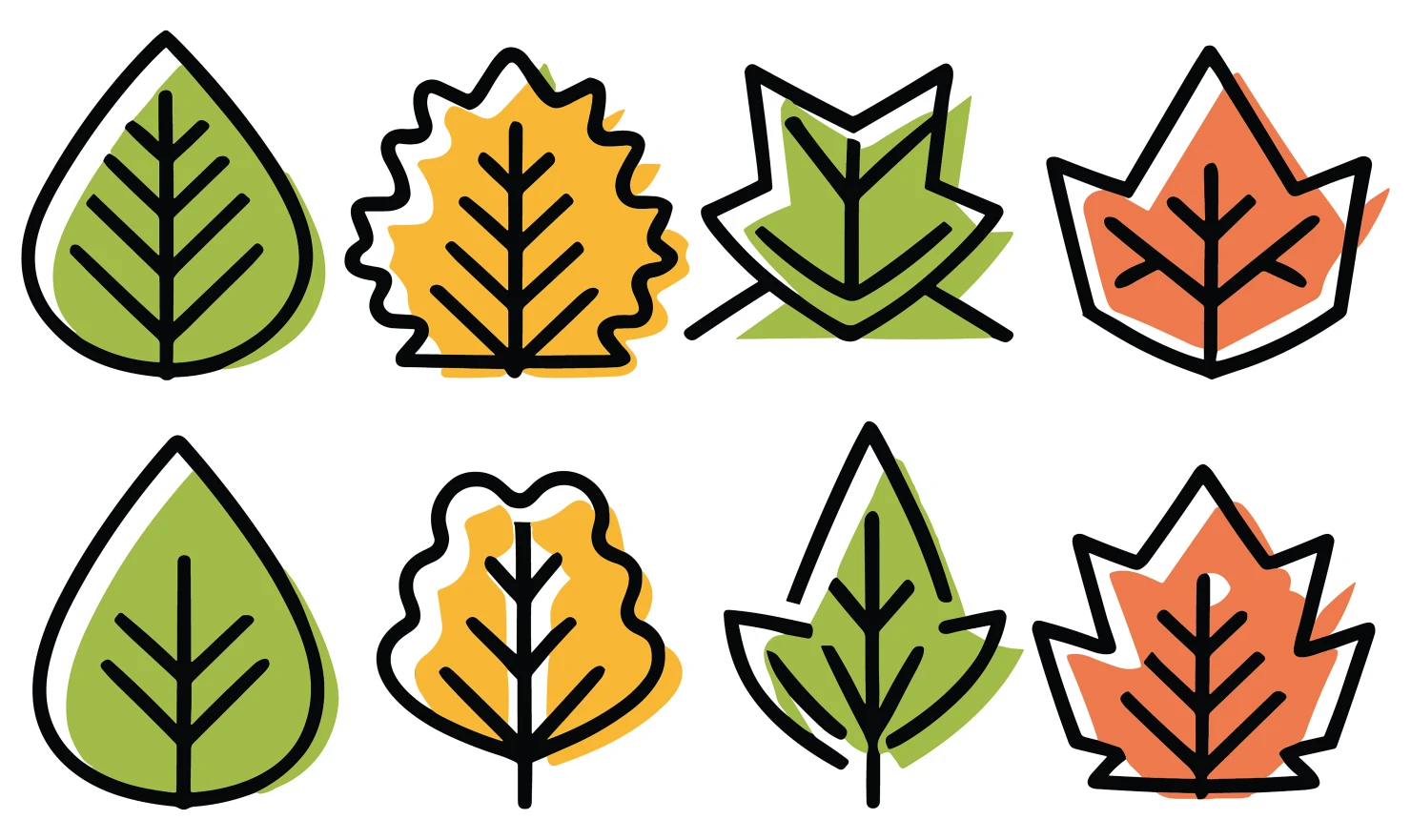 Leaves customizable icon set design #34776