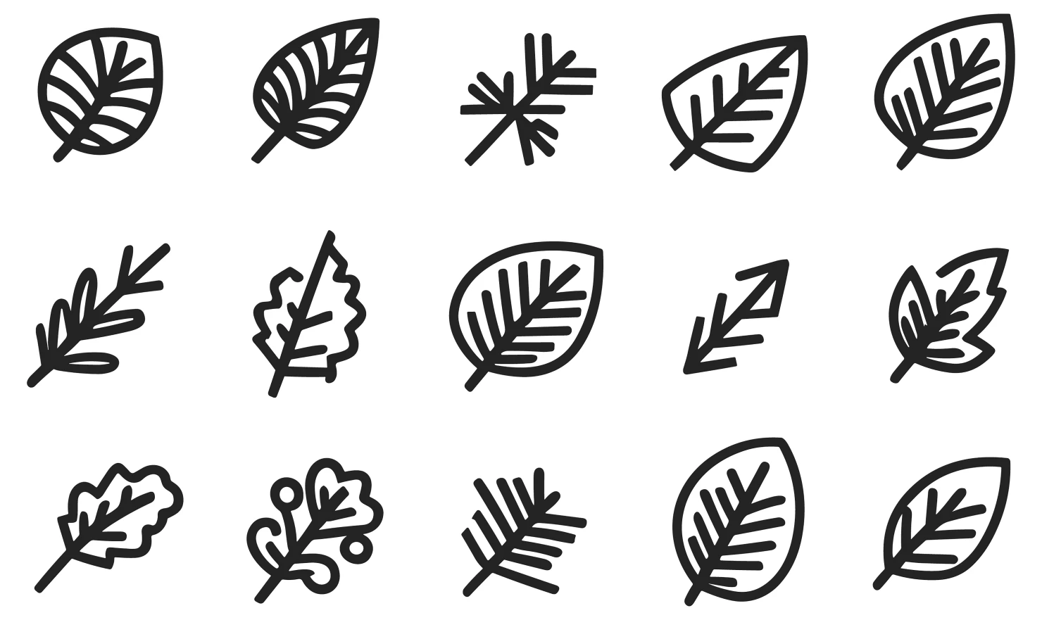 Leaves customizable icon set design #34778