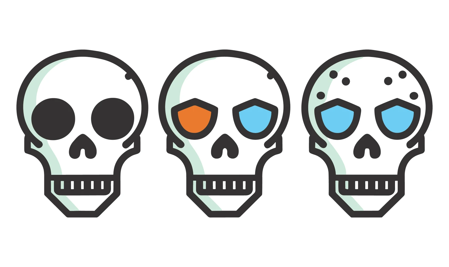 Skulls customizable icon set design #34779