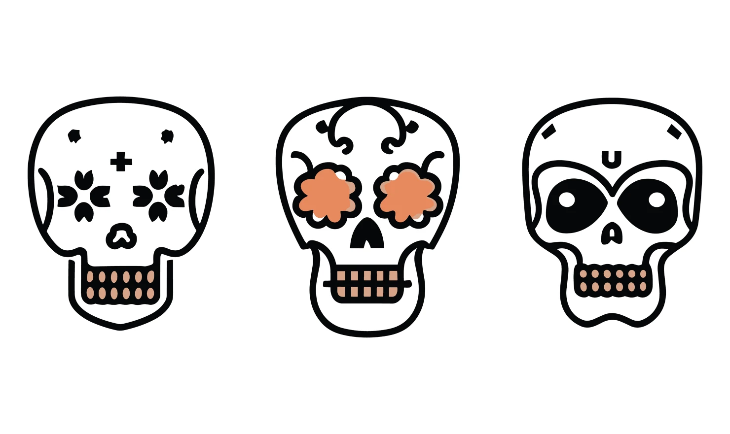 Skulls customizable icon set design #34780