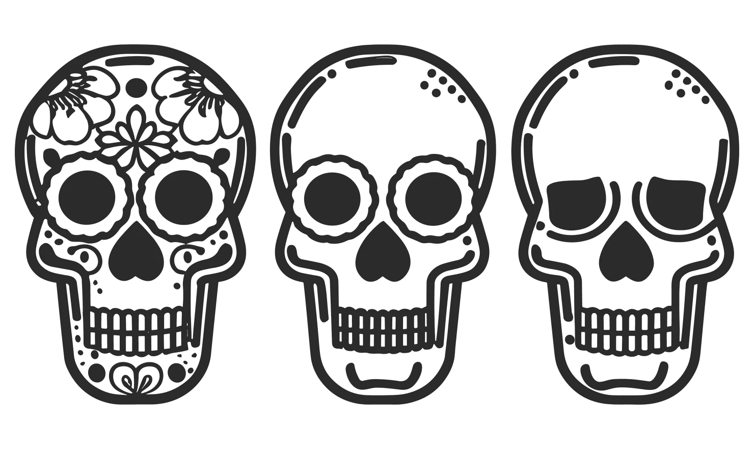 Skulls customizable icon set design #34784