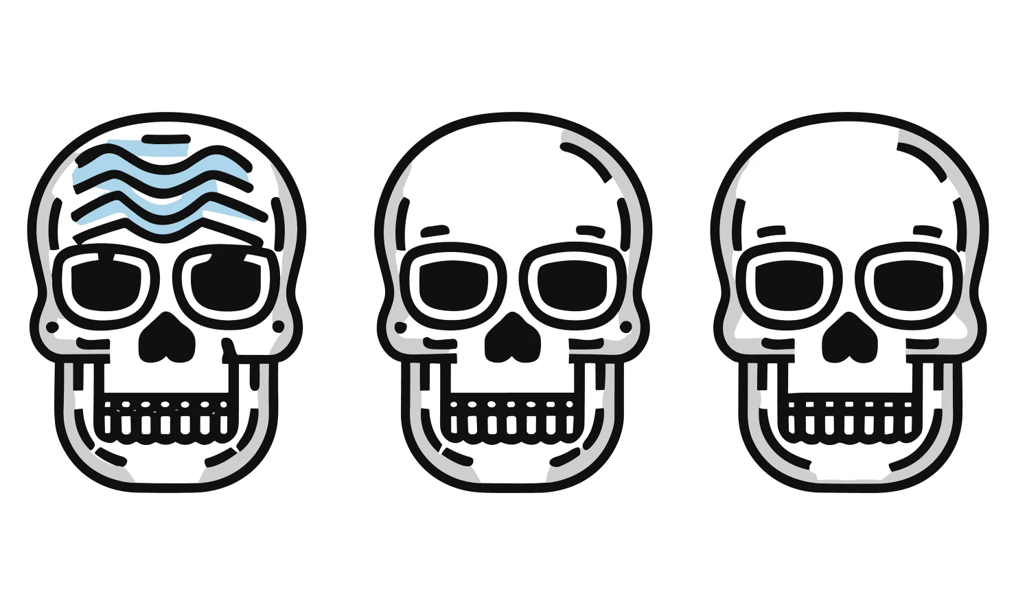Skulls customizable icon set design #34785