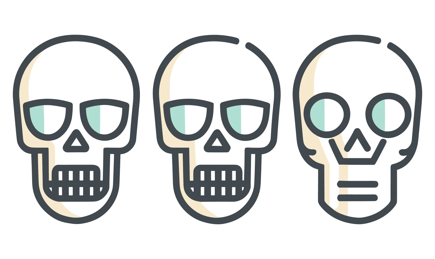 Skulls customizable icon set design #34786