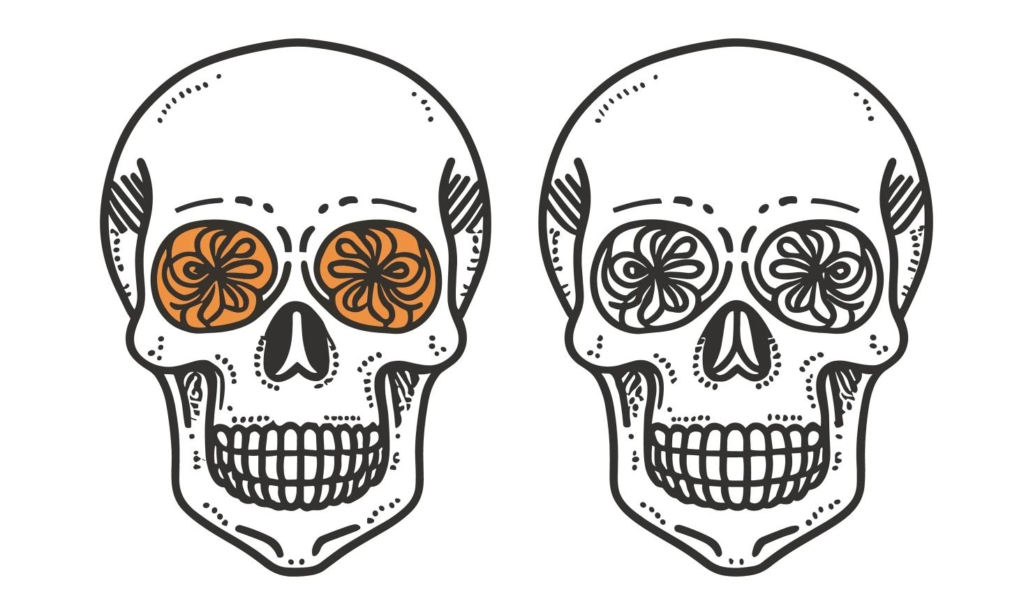 Skulls customizable icon set design #34788