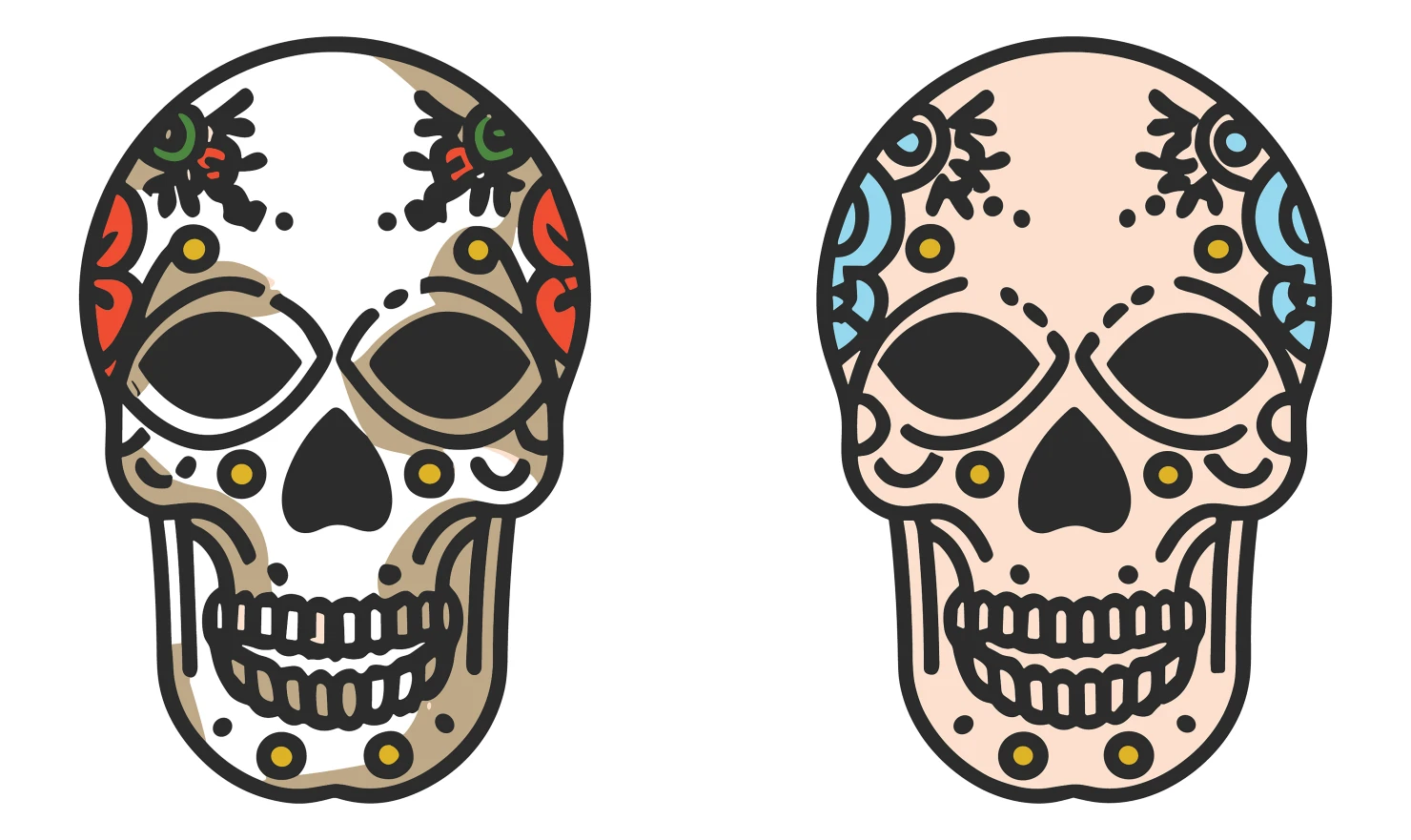 Skulls customizable icon set design #34793