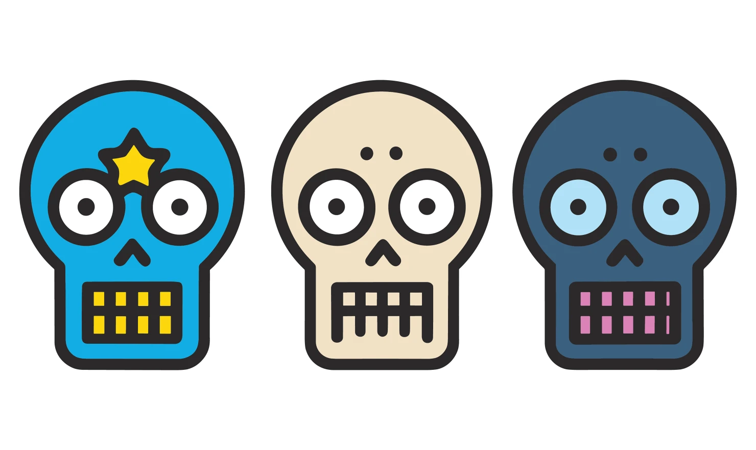 Skulls customizable icon set design #34795