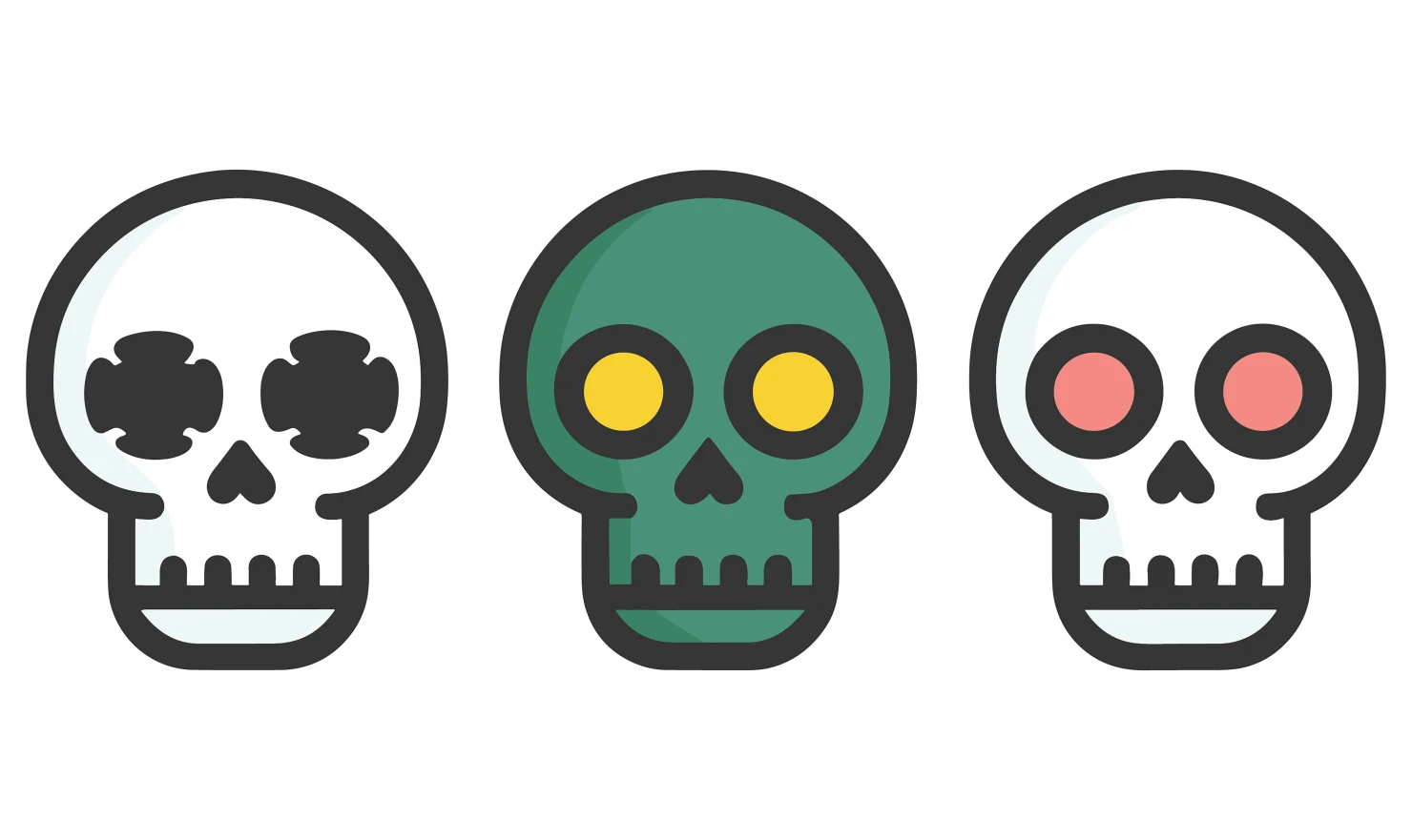 Skulls customizable icon set design #34797