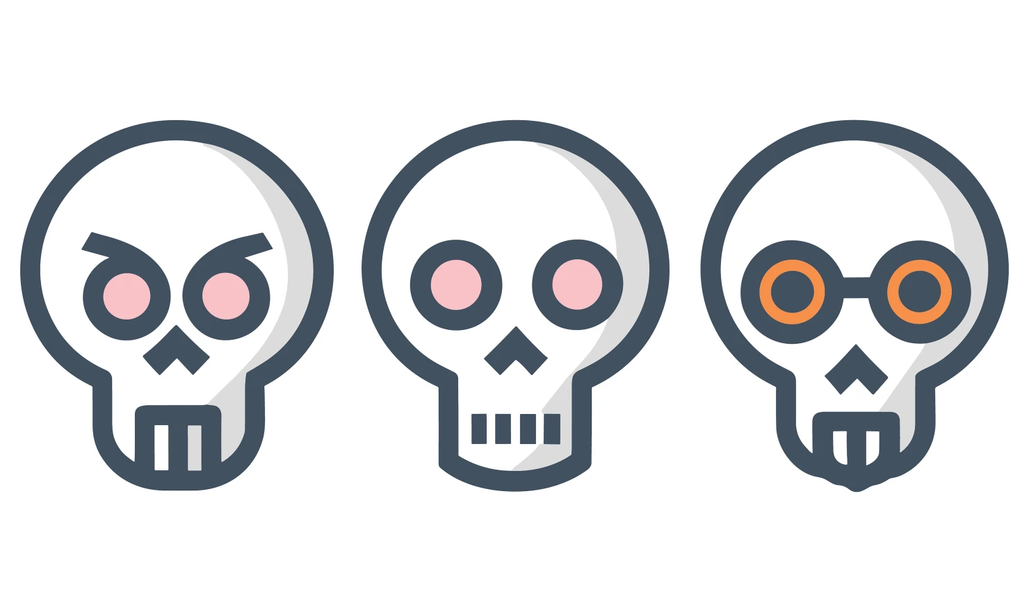 Skulls customizable icon set design #34798