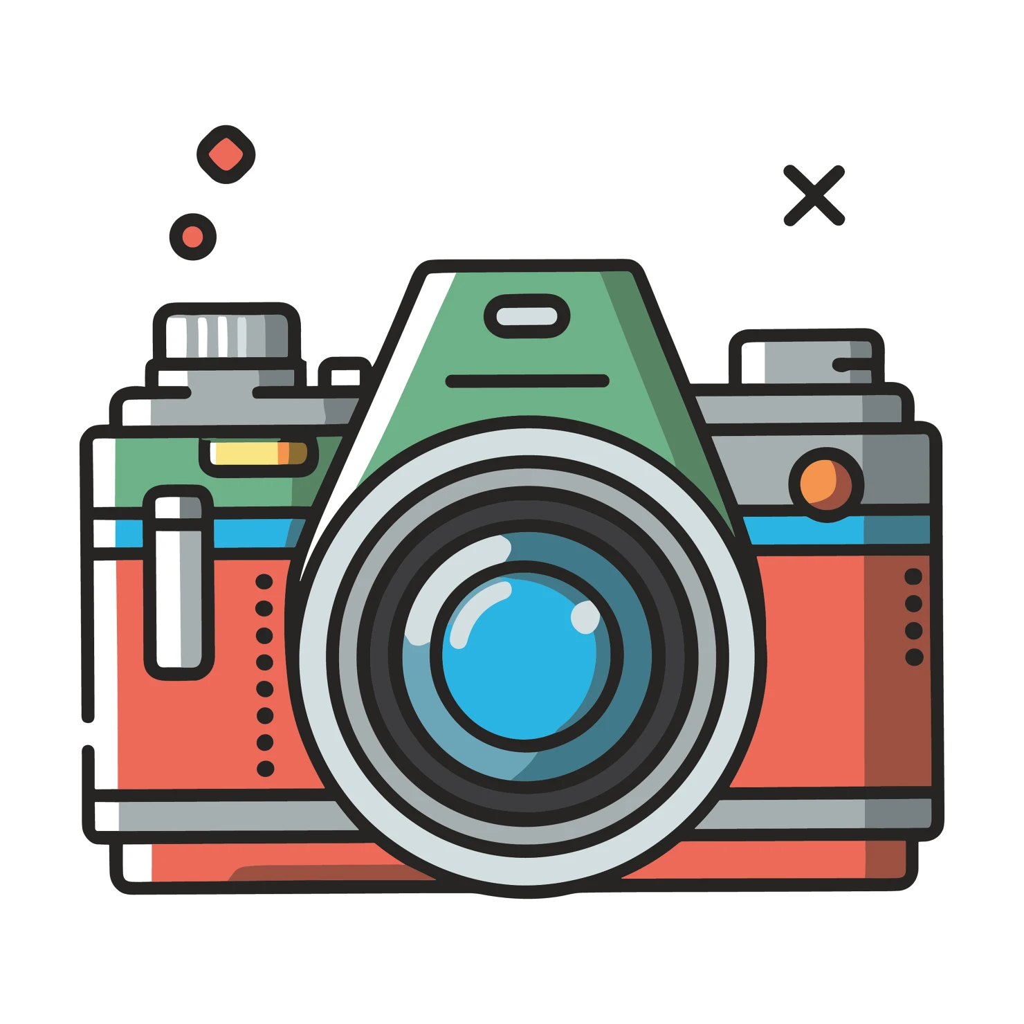 Camera customizable icon set design #34810