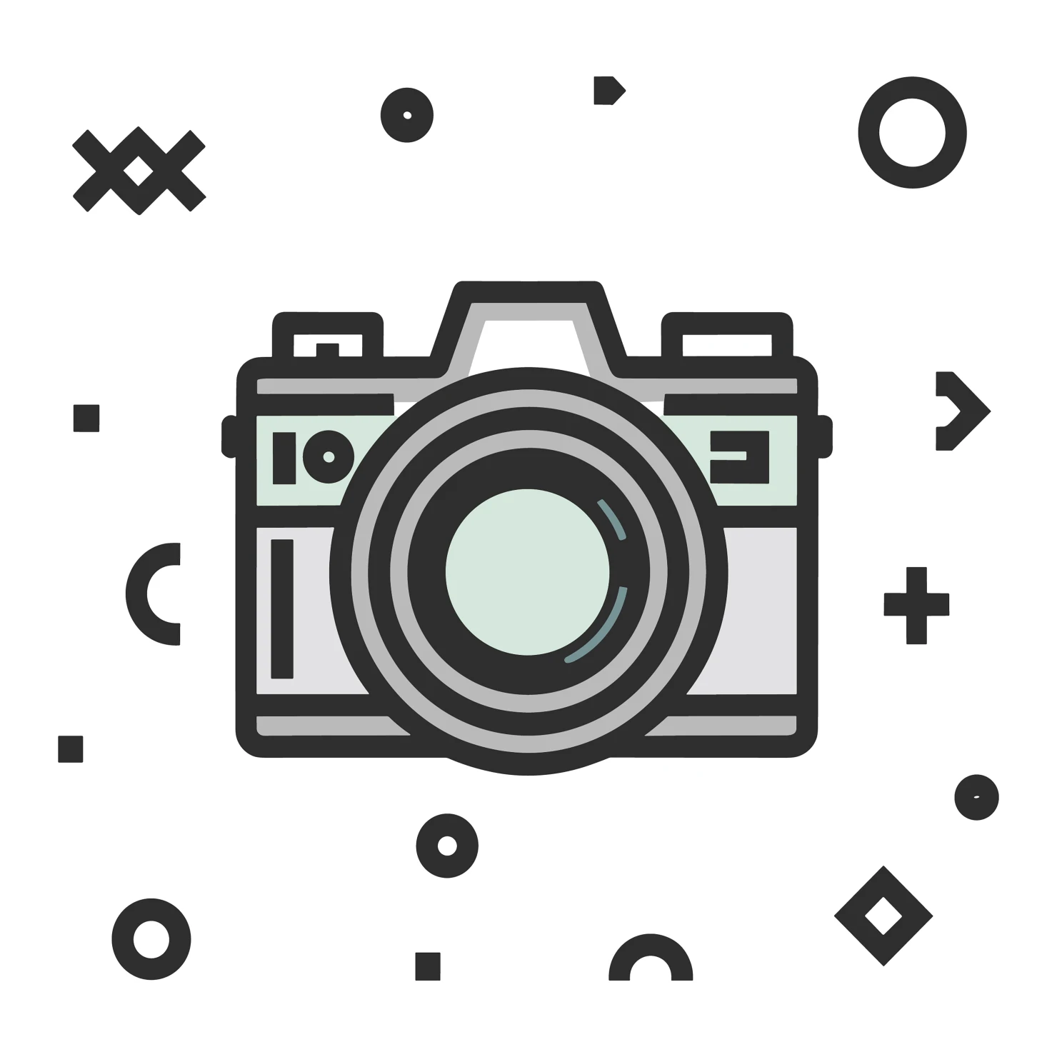 Camera customizable icon set design #34811