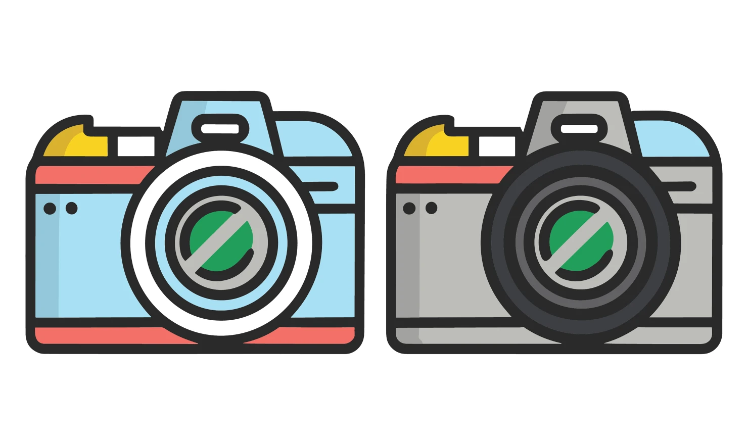 Camera customizable icon set design #34812