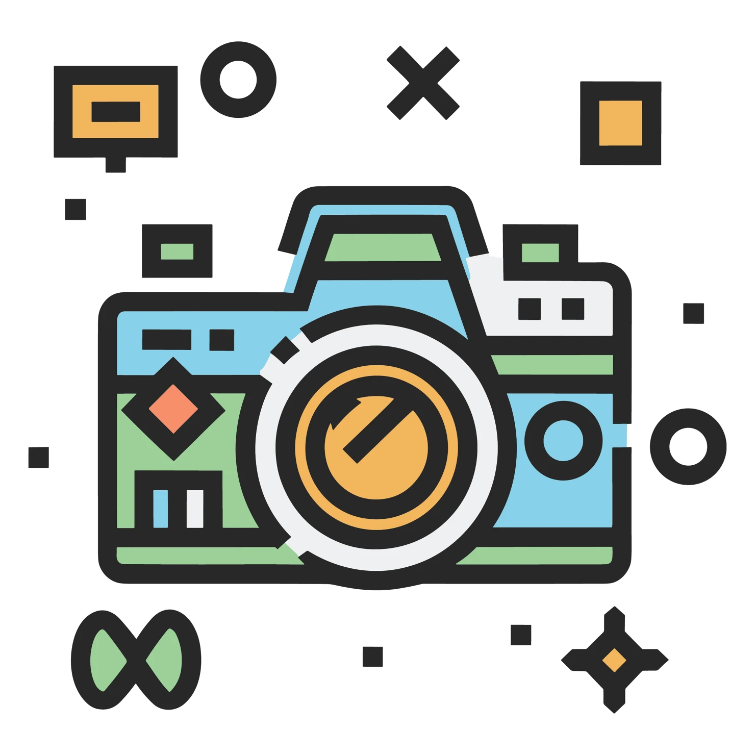 Camera customizable icon set design #34814