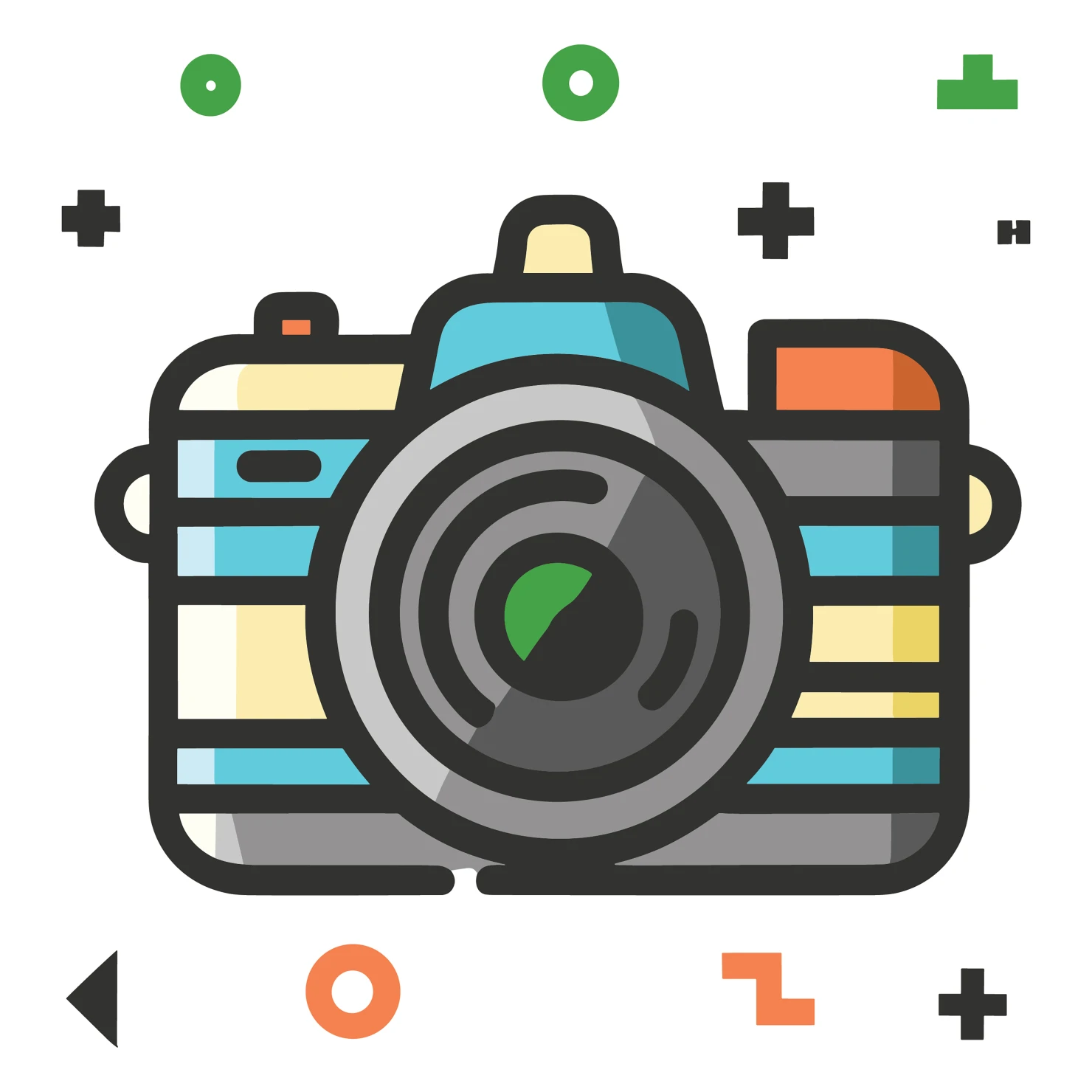 Camera customizable icon set design #34818