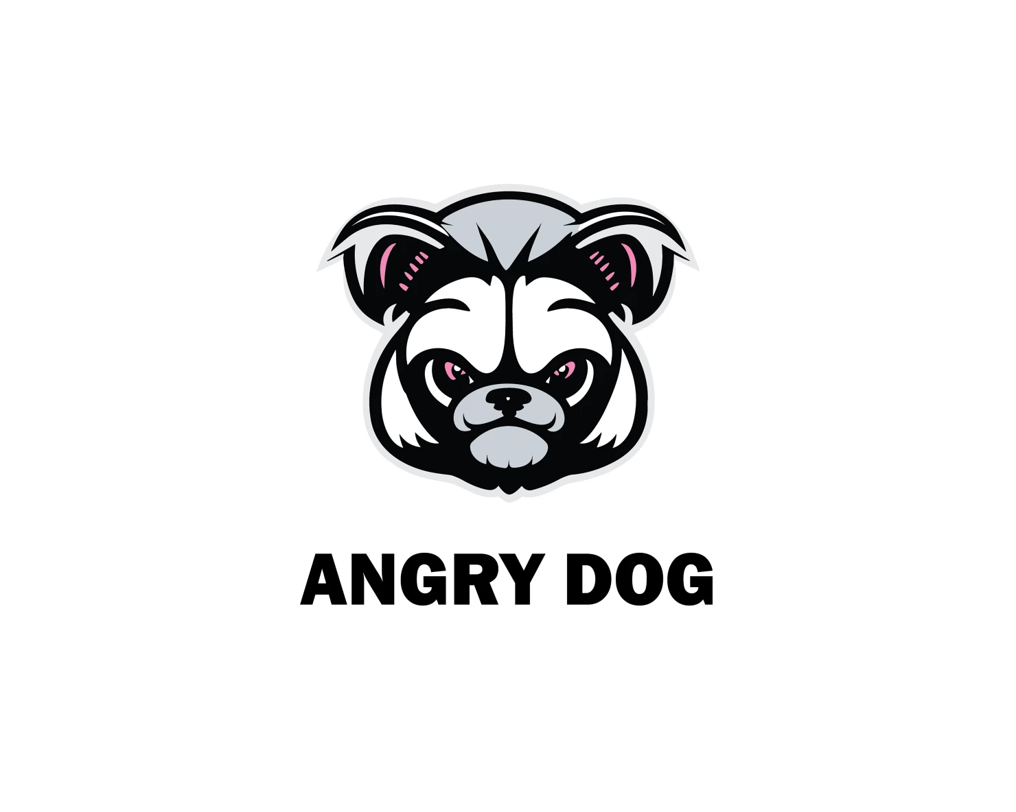 Angry dog customizable logo design #34829