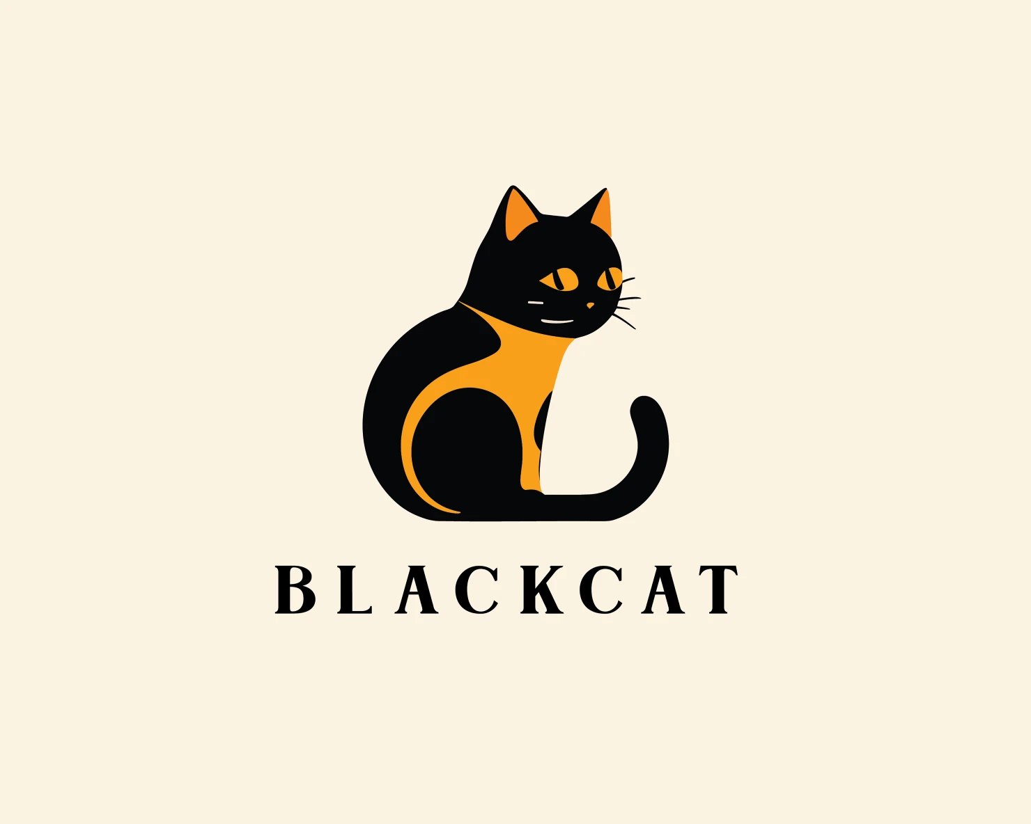 Black cat customizable logo design #34858