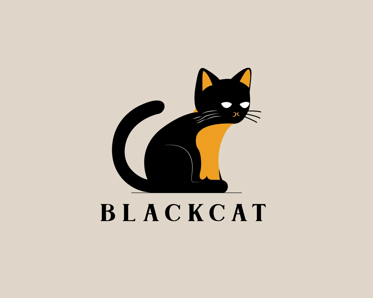 Black cat customizable logo design #34859