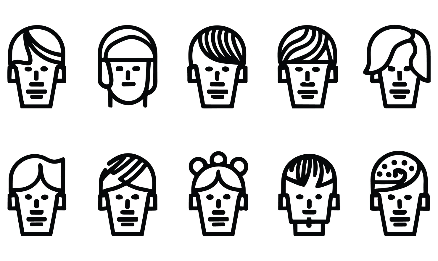 Men customizable icon set design #34861
