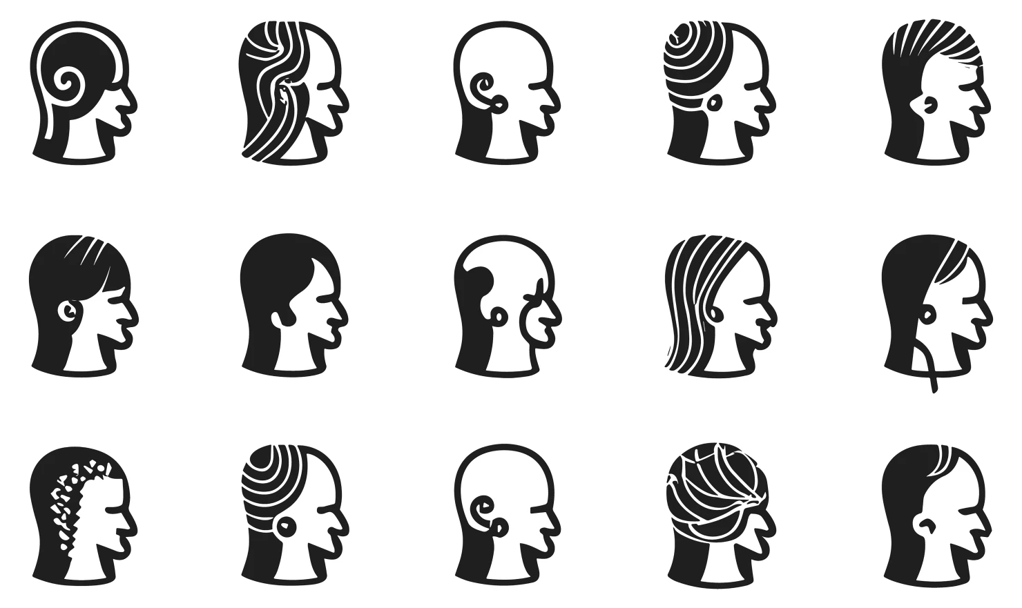 Men customizable icon set design #34862
