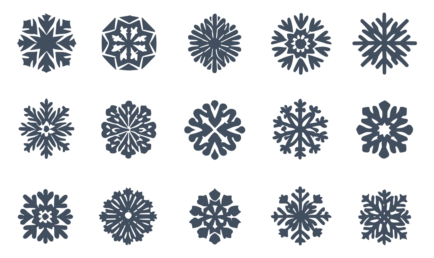 Snow flakes customizable icon set design #34880
